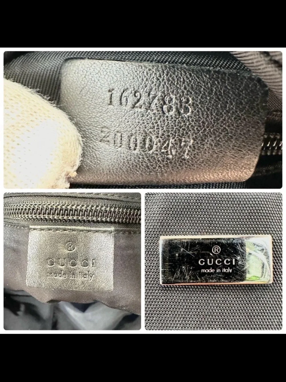 Gucci Black Nylon and Leather Messenger Bag